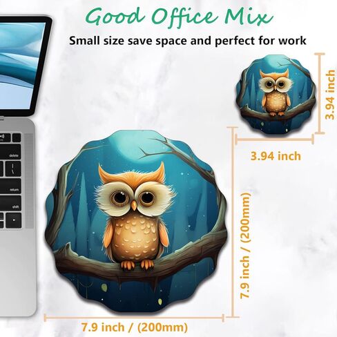 Personalized Lace-Shaped Mouse Pad and Coaster Set, Waterproof and Anti-Slip Mouse Pad Design, Suitable for Home and Office Desktop Decoration, Owl in Saudi Arabia