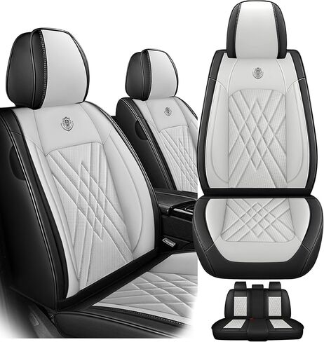 أغطية مقاعد السيارة مناسبة لسيارة Subaru Outback 2000-2026 وسادة هوائية متوافقة مع مجموعة مغلفة بالكامل بزاوية 360 درجة، تصميم بسحاب وجيب تخزين من جلد نابا الفاخر، بيج بني، مجموعة كاملة in Saudi Arabia