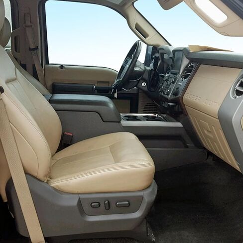 Priprilod غطاء مقعد بديل من الجلد البني للركاب من الجانب السفلي متوافق مع Ford F250 F350 F450 F550 Lariat 2011 2012 2013 2014 2015 2016 in Saudi Arabia