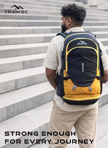 Alpha 50 لتر سفر على ظهر حقيبة ظهر مقاومة للماء لركوب الدراجات التخييم للمشي لمسافات طويلة للرجال والنساء ، الأصفر in Kuwait