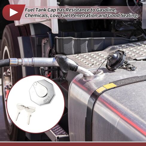 Truck Locking Gas Cap for Mitsubishi Fuso Canter FE110 FE111 FE 211 Locking Fuel Tank Cap with 2 Keys No.MB022737 Black Silver Tone in Saudi Arabia