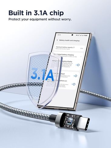 كابل USB C [2 Pack 6ft] USB A إلى USB C Cable 3a شحن سريع USB Type C Cable Cable Cable USB C Cord for iPhone 16 15 Pro Max ، Samsung Galaxy S24 S23 Ultra S22 S21 S20 S9 S10 ، LG ، Google ، Google in Kuwait