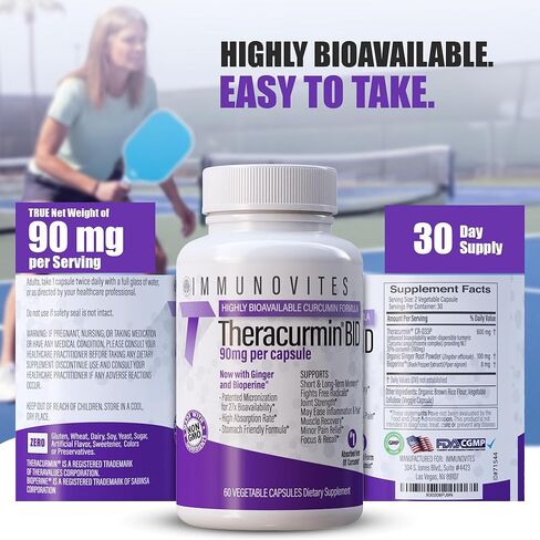 Theracurmin BID 300mg (Curcumin 90mg per Cap.) [[600mg per Serving]] - Now w/Ginger & Bioperine (60ct Bottle) in Kuwait