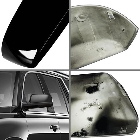 Black Driver Side Mirror Cover Caps for 2015 2016 2017 2018 2019 2020 Chevy Tahoe Suburban GMC Yukon/Yukon XL, Directly Replace Style, Not Sticker in Saudi Arabia