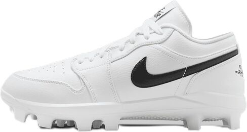 NIKE Jordan 1 Retro MCS Low Men's Baseball Cleats (CJ8524-101, White/Black) Size 14 in Saudi Arabia