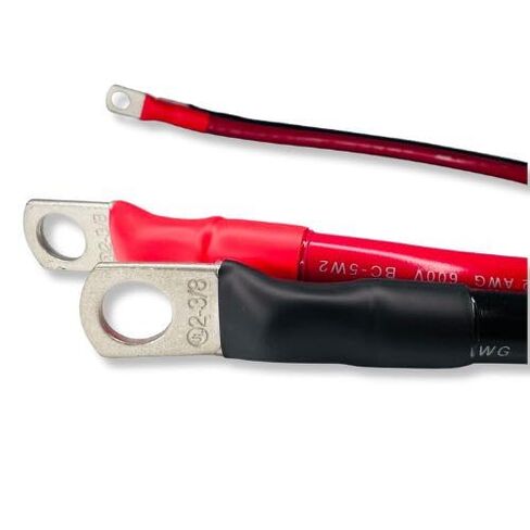 567ITG 2 AWG 2 ft Battery Cable with 3/8" Lugs – Low-Loss 12V/24V Cable for Cutoff/Isolator/Bus Bar – Trucks, Boats, RV, Solar Battery Bank & Backup in Saudi Arabia