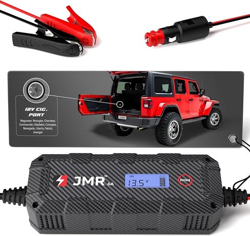 شاحن بطارية JMR لسيارة جيب واجونير رانجلر شيروكي كوماندر جلاديتور كومباس رينيجيد ليبرتي باتريوت جميع الموديلات حافظ مكيف الشاحن (بدون وضع الليثيوم) in Kuwait