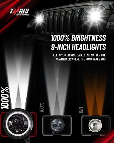 مصابيح أمامية LED متعددة الألوان مقاس 9 بوصة مع حلقة عيون الملاك DOT Hi/Lo Beam مصابيح أمامية دائرية للتحكم عن بعد في تطبيق الهاتف متوافق مع Je-ep Wrangler JL JLU Unlimited & Gladiator JT (2018-2025) in Kuwait