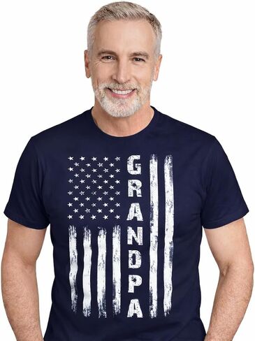 Veracco® Grandpa American Vintage USA Flag Gifts for Grandpa Dad Husband Men's T-Shirt in Kuwait