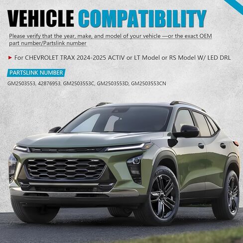 مجموعة مصابيح الرأس W/ LED DRL لسيارة Chevy Trax 2024 2025، مجموعة مصابيح أمامية لجهاز العرض طراز OEM من مصنع OEM لسيارة Chevy شيفروليه Trax 2024 2025 GM2503553 42876953، جانب الركاب، مع لمبات in Kuwait