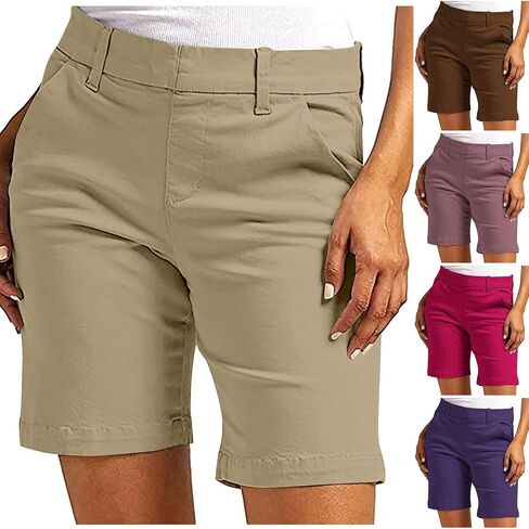 Women's Hiking Golf Shorts Quick Dry Stretch Casual Work Shorts with Pockets Walking Travel Summer Short Pants in Saudi Arabia