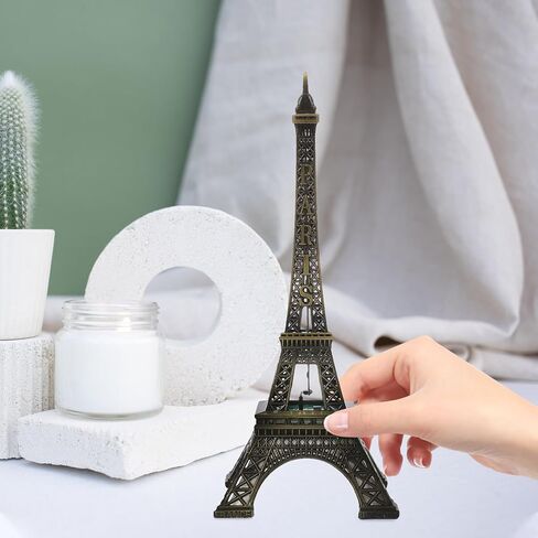 Cabilock Eiffel Tower Statue, 9.6 Inch Metal Eiffel Tower Decor, LED Light Up Eiffel Tower Lamp Tabletop Ornament, Collectible French Figurine for Home Office Table Decor in Saudi Arabia