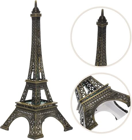 Cabilock Eiffel Tower Statue, 9.6 Inch Metal Eiffel Tower Decor, LED Light Up Eiffel Tower Lamp Tabletop Ornament, Collectible French Figurine for Home Office Table Decor in Saudi Arabia
