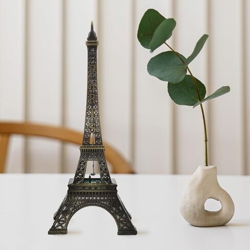 Cabilock Eiffel Tower Statue, 9.6 Inch Metal Eiffel Tower Decor, LED Light Up Eiffel Tower Lamp Tabletop Ornament, Collectible French Figurine for Home Office Table Decor in Saudi Arabia