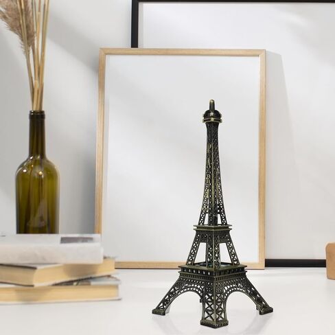 Cabilock Eiffel Tower Statue, 9.6 Inch Metal Eiffel Tower Decor, LED Light Up Eiffel Tower Lamp Tabletop Ornament, Collectible French Figurine for Home Office Table Decor in Saudi Arabia