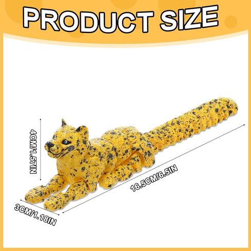 4pcs 3D Printed Snow Leopards 6.5 Inch Flexible Articulated 3D Animals with Spotted Design for Fun Desk Animal Decor in Kuwait