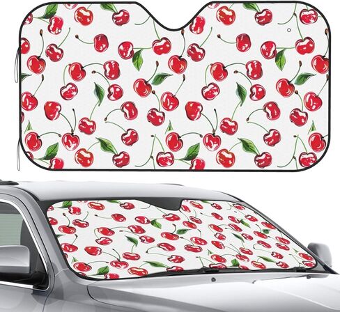 Front Window Car Sun Shade Windshield- White Cherry Foldable Cute Funny Sunshade for Car Truck SUV-Blocks Uv Rays Visor Shield Cover Keep Your Vehicle Cool Medium in Saudi Arabia