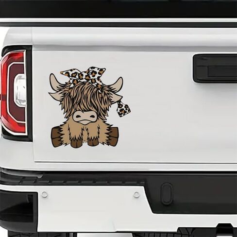 2pcs Cute Highland Cow Stickers - Stylish & Simple Design Decals for Cars, Trucks, Motorcycles, Laptops, Water Bottles, Walls, Mugs, Toolboxes in Kuwait