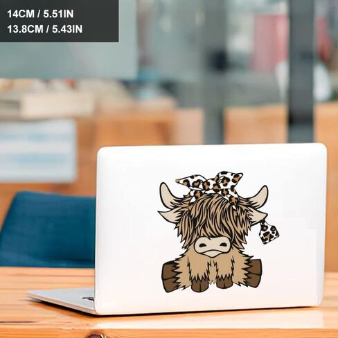 2pcs Cute Highland Cow Stickers - Stylish & Simple Design Decals for Cars, Trucks, Motorcycles, Laptops, Water Bottles, Walls, Mugs, Toolboxes in Kuwait