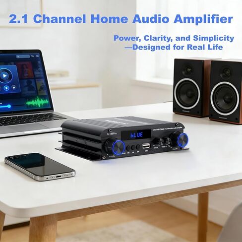 مضخم صوت هوم ستيريو 1000W ، Bluetooth 5.3 مكبر للصوت لاثنين من مكبرات الصوت 50W x2 من حوالي 8 بوصات ، بطاقة SD/USB/MIC ، 2.0 قناة HIFI للتلفزيون أو المنزل أو سيارتك (AK55) in Saudi Arabia