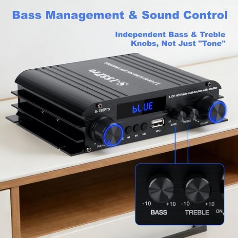 مضخم صوت هوم ستيريو 1000W ، Bluetooth 5.3 مكبر للصوت لاثنين من مكبرات الصوت 50W x2 من حوالي 8 بوصات ، بطاقة SD/USB/MIC ، 2.0 قناة HIFI للتلفزيون أو المنزل أو سيارتك (AK55) in Saudi Arabia