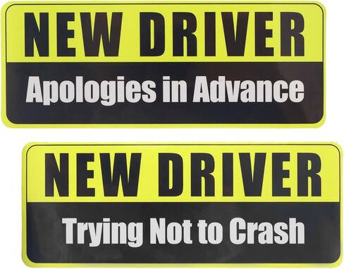 2PCS New Driver Magnet for Car,Funny New Driver Sticker Magnet for Car with Reflective Designs,Magnetic Automotive Exterior Accessories News Drivers Sticker for Cars Magnets in Kuwait