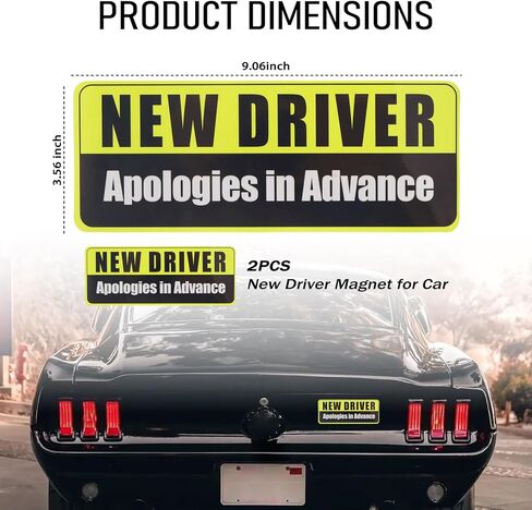 2PCS New Driver Magnet for Car,Funny New Driver Sticker Magnet for Car with Reflective Designs,Magnetic Automotive Exterior Accessories News Drivers Sticker for Cars Magnets in Kuwait