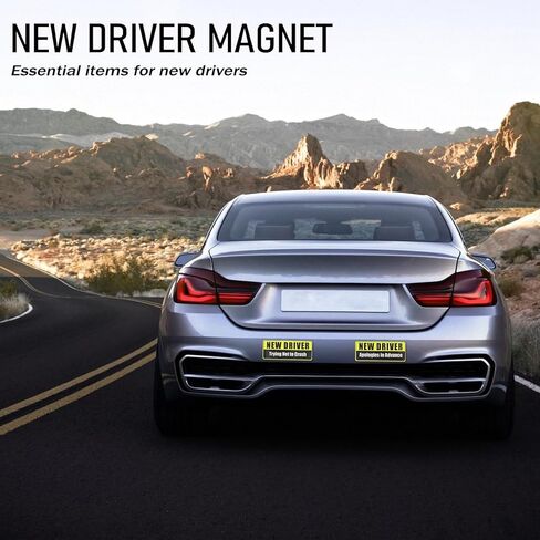 2PCS New Driver Magnet for Car,Funny New Driver Sticker Magnet for Car with Reflective Designs,Magnetic Automotive Exterior Accessories News Drivers Sticker for Cars Magnets in Kuwait