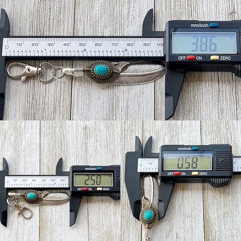 Silver Boho Feather Western Turquoise Zipper Pull for Backpacks, Purse Charms, Handbag Jewelry, Camera Bag Charms and Key Chain with Rhinestone in Kuwait