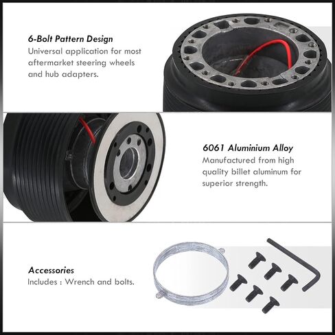 AJP Distributors 6 Hole Bolt Steering Wheel Adapter Hub Removable Release Connector Compatible/Replacement For Civic S2000 Scion tC xA xB MR2 Corolla AE86 1984 1985 1986 1987 1988 1989 in Kuwait