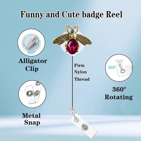 5Pcs Glitter Nurse Badge Reel Retractable Cute Nursing Student Bling Rhinestone Badge Holder Clip Gifts Crystal Animal Flower Goose Bee Butterfly Medical CNA RN ID Name Card Accessories in Kuwait