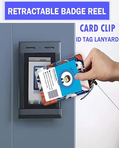 Badge Reels Retractable with Carabiner Reel Clip, ID Name Tag Work Badge Holder Belt Ferrule, Identity ID Badge Holder Cover Case for Office Work Nurse Teacher Student(Baseball Football Basketball) in Kuwait