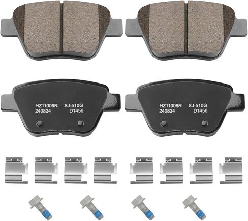 Premium Ceramic Disc Brake Pad Set - Compatible with Select Audi A3, A3 Quattro, A4; Volkswagen Beetle, Eos, Golf, GTI, Jetta, Passat; REAR in Kuwait