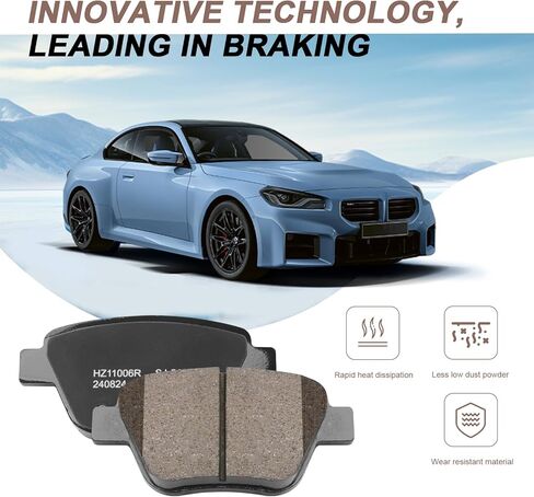 Premium Ceramic Disc Brake Pad Set - Compatible with Select Audi A3, A3 Quattro, A4; Volkswagen Beetle, Eos, Golf, GTI, Jetta, Passat; REAR in Kuwait