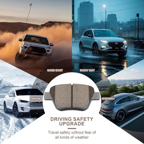 Premium Ceramic Disc Brake Pad Set - Compatible with Select Audi A3, A3 Quattro, A4; Volkswagen Beetle, Eos, Golf, GTI, Jetta, Passat; REAR in Kuwait