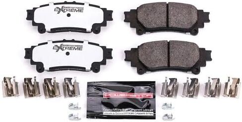 وسادات فرامل خلفية PowerStop لسيارة Lexus RX350 2010-15 |RX450h 2010-15 |Toyota Highlander 2014-19 |Mirai 2016-19 - Z36 Truck & Tow وسادات فرامل سيراميك من ألياف الكربون مع أدوات تركيب، Z36-1391 in Saudi Arabia
