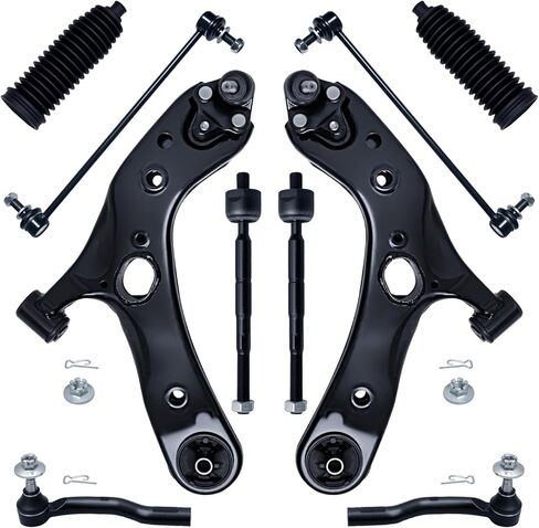 AUQDD 10Pc Front End Suspension Kit Fit For 10-15 To-yota Prius /11-17 Le-xus CT200h, 2 Lower Control Arm w/Ball Joint 2 Sway Bar Link 4 Outer Inner Tie Rod End (# K622202 K750043 543-705 ES800841) in Saudi Arabia