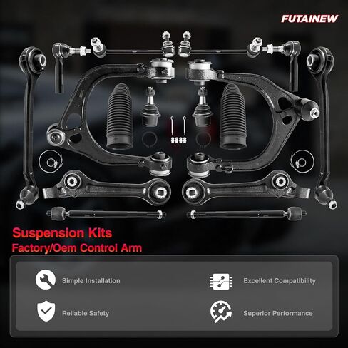 16 Pcs Front Suspension KIts For Chrysler 300 2011-2014 | Dodge Charger 2011-2019, Challenger 2011-2019 | RWD MODELS ONLY | Upper &Lower Control Arm With Ball Joint Swaybar Tie Rod End in Kuwait