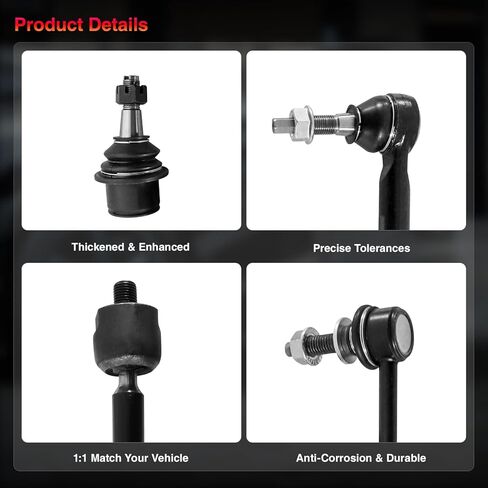 16 Pcs Front Suspension KIts For Chrysler 300 2011-2014 | Dodge Charger 2011-2019, Challenger 2011-2019 | RWD MODELS ONLY | Upper &Lower Control Arm With Ball Joint Swaybar Tie Rod End in Kuwait