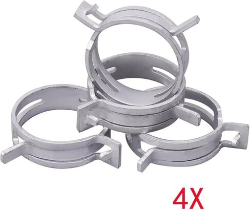 4 قطعة طقم مشابك خرطوم المبرد العلوي والسفلي لسيارة Honda Accord Civic CRV Fit Odyssey استبدال 19511-PH7-003 19511PH7003 فضي in Kuwait