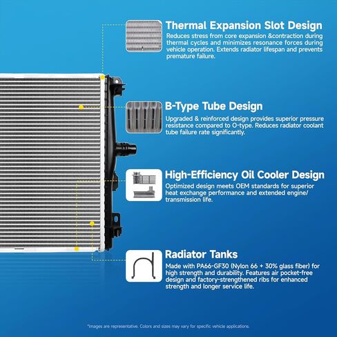 RAYTEN 2776 Radiator Compatible with Scion TC 2005-2011 2.4 2.5 L4 in Kuwait