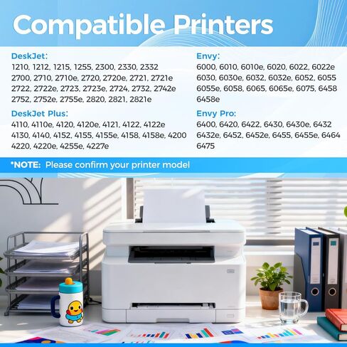 خراطيش حبر 67XL أسود/ثلاثي الألوان 2-حزمة بديلة لـ HP 67 67XL Ink Works لـ HP DeskJet 2827e 2700 2700e 2755e 2855e 2800e 4100e 4155e 4200e 4155e 4227e 4255e Envy 6000 طابعة 6055e 6400 6455e in Kuwait