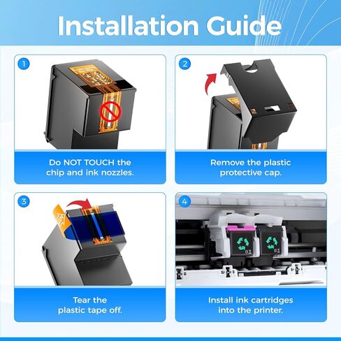 خراطيش حبر 67XL أسود/ثلاثي الألوان 2-حزمة بديلة لـ HP 67 67XL Ink Works لـ HP DeskJet 2827e 2700 2700e 2755e 2855e 2800e 4100e 4155e 4200e 4155e 4227e 4255e Envy 6000 طابعة 6055e 6400 6455e in Kuwait