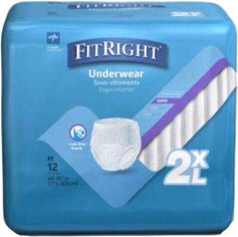 Medline Protection Plus Super Protective Underwear, XX-Large, 12 Count in Kuwait