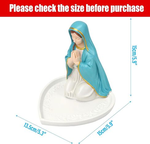 Mother Mary Rosary Virgin Holder 5.9'' Blessed Statue, Our Lady Prayer Stand Figurine for Jewelry, Resin Sacred Sculptures, Religious Decoration, Ideal Catholic Gift, Home Decor & Personal Devotional in Kuwait