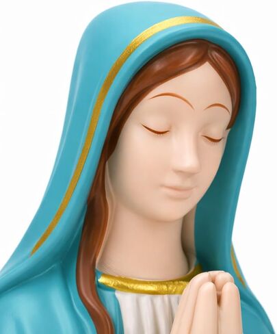 Mother Mary Rosary Virgin Holder 5.9'' Blessed Statue, Our Lady Prayer Stand Figurine for Jewelry, Resin Sacred Sculptures, Religious Decoration, Ideal Catholic Gift, Home Decor & Personal Devotional in Kuwait
