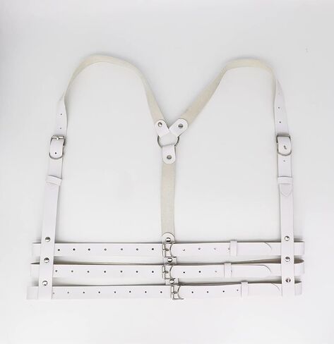 Women Rave Body Chest Harness Waist Belt Caged Bra Festival Dance Club Party White in Saudi Arabia