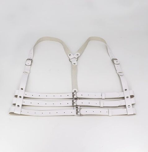 Women Rave Body Chest Harness Waist Belt Caged Bra Festival Dance Club Party White in Saudi Arabia