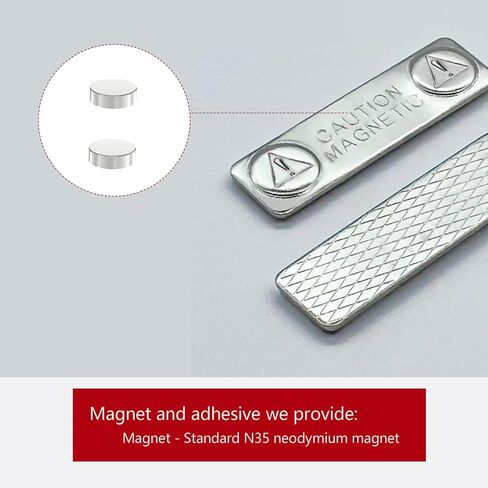 10 Pack Name Tag Magnets Magnetic Name Badge Holders with 3M Adhesive Backing & 2 Neodymium Magnetic Name Tags for Uniforms Shirts Accessories in Kuwait