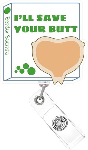 Funny Badge Reel Holder Retractable with ID Clip, Cute Nurse Badge Reel for RN LPN L&D Medical Baby OB Accessories Techs MLS MLT (Green Leaves) in Saudi Arabia